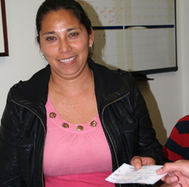 Ms. Garcia receives her settlement payment.
